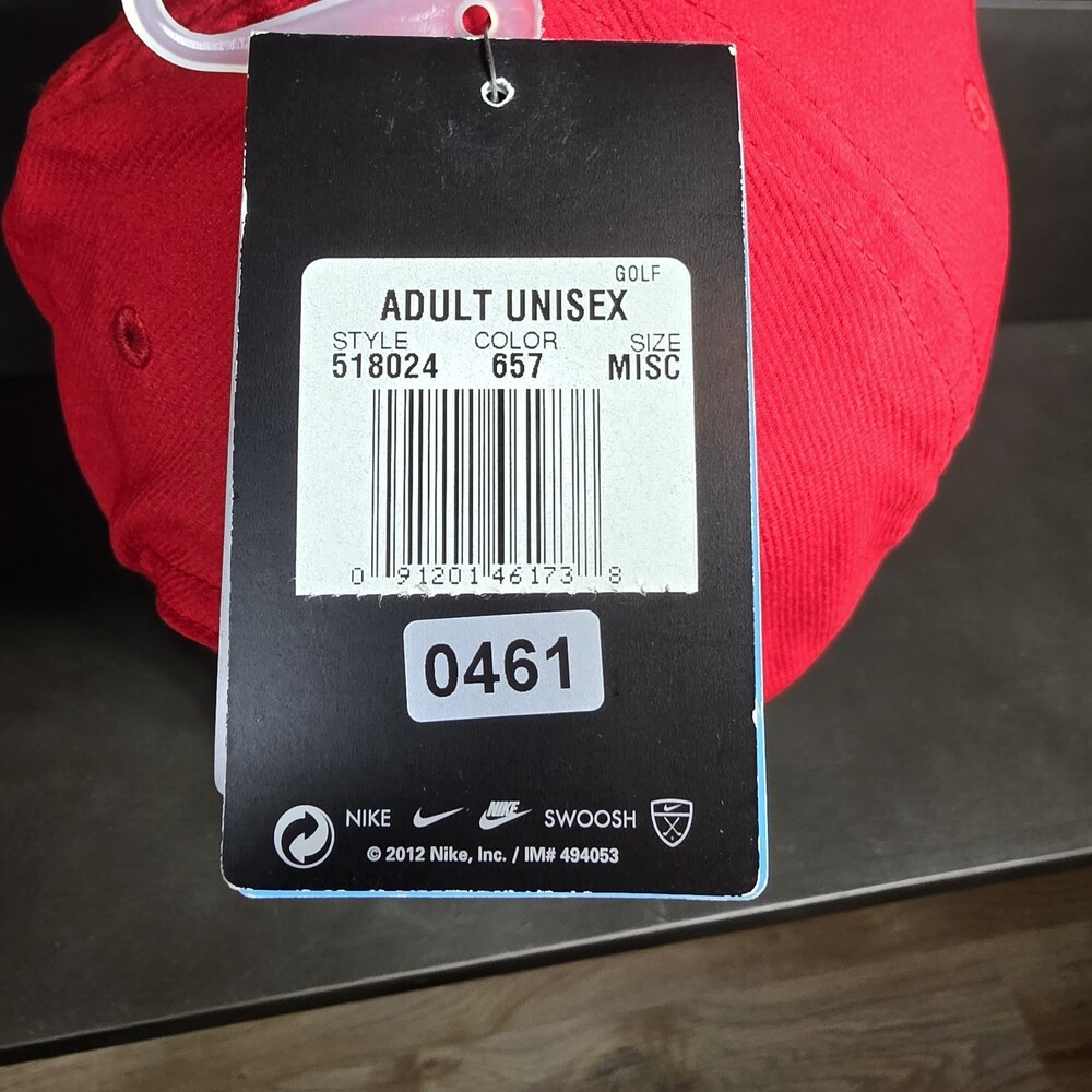 Nike Strap Back Golf Hat Cap One Size Kids Swing & Swoosh Logo Poly Outdoor Red - Picture 6 of 10